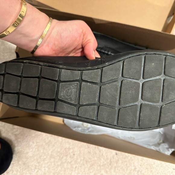 Born Black Leather Slip On Loafers  Dress Shoes - Picture 2 of 4